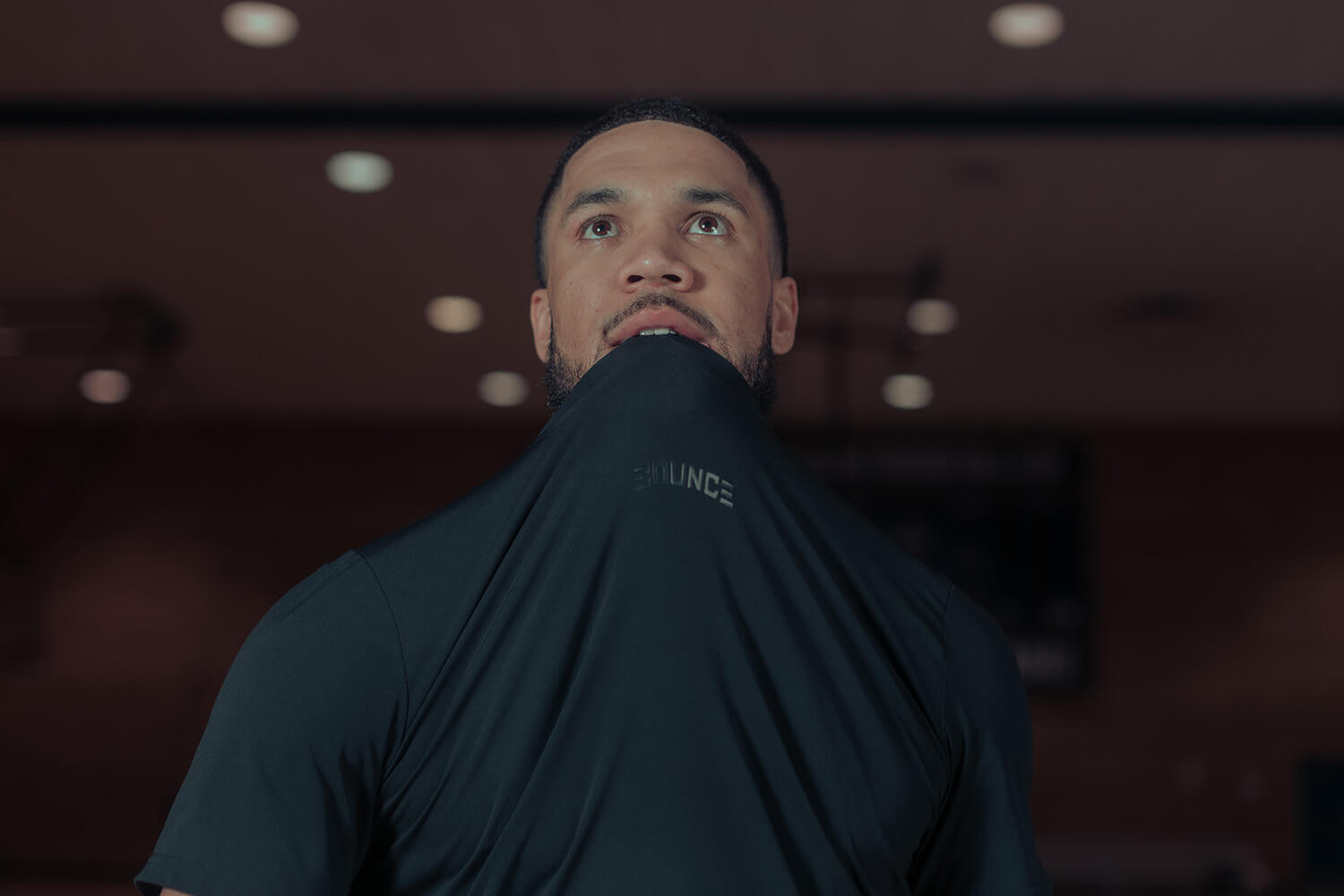 basketball player looking determined